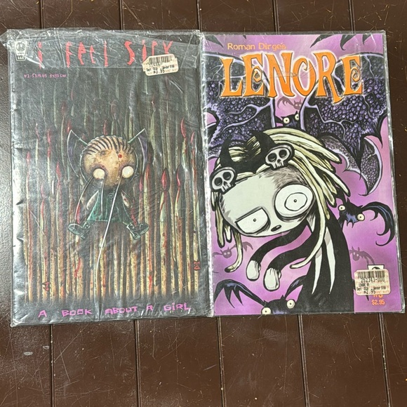 2 comics- I Feel Sick A Book About A Girl & Roman Dirge’s Lenore #9 - Picture 1 of 2